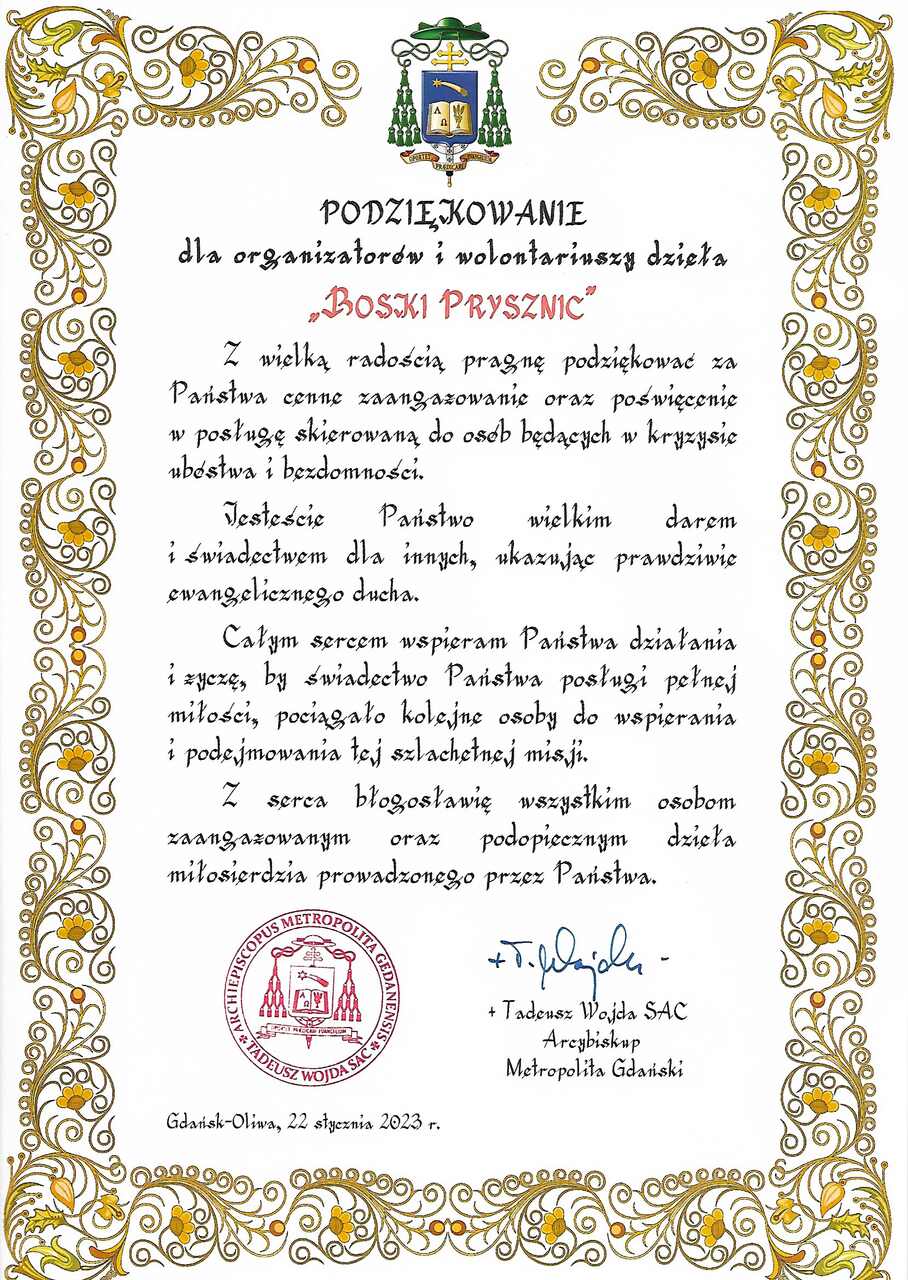 wsparcie arcybiskupa
